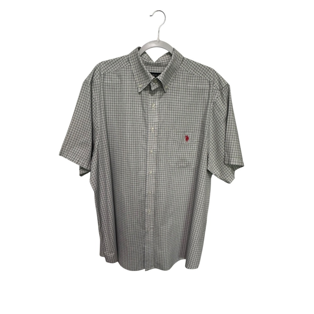 U.S. Polo Assn. Men's Plaid Short Sleeve Button-Down‎ Shirt Size LT Classic Fit